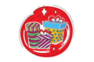 Abstract Print Art Style Wrapped Gifts for Christmas Crafts