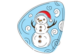 Abstract Snowman Art for Christmas Crafts