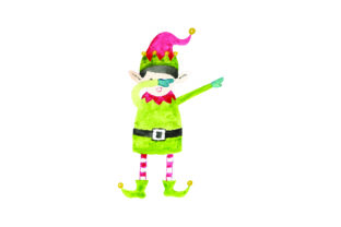 Dabbing Elf Watercolor for Christmas Crafts Content