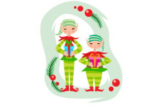 Elves Holding Presents for Christmas Crafts
