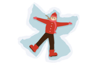 Girl Making Snowangel: Christmas Crafts Design Review