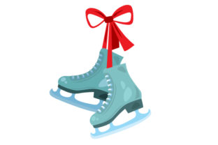 Pair of Ice Skates with Red Bow: A Stitch Test