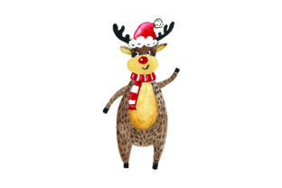 Reindeer Wearing Santa Hat: Christmas Crafts Visuals