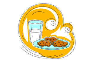 Review: Milk and Cookies in Abstract Art Style for Crafts