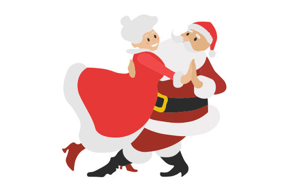 Santa and Mrs. Claus Dancing Together for Christmas Crafts