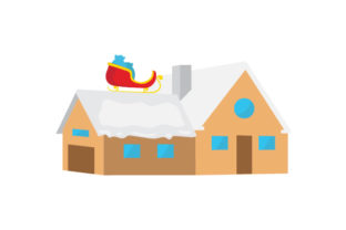 Santa's Sleigh on Roof: Christmas Crafts Asset Review