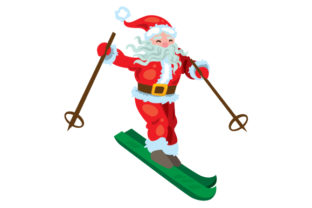 Santa Skiing: Christmas Crafts Visual for Publishers