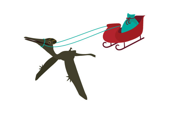 Santa Sleigh Pulled by Pterodactylus: A Unique Twist
