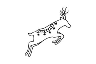 Scandinavian Reindeer Line Art for Christmas Crafts
